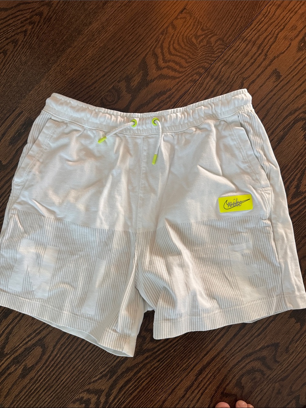 Nike White Shorts with Neon Accent